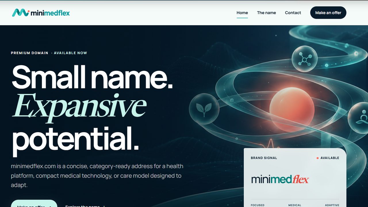 MiniMedFlex homepage, designed and built by Tarmic Digital